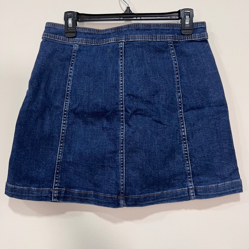 NWT Madewell Womens Stretch Denim A-Line Button Front Mini Skirt Blue Size 6 A3 - Picture 3 of 8